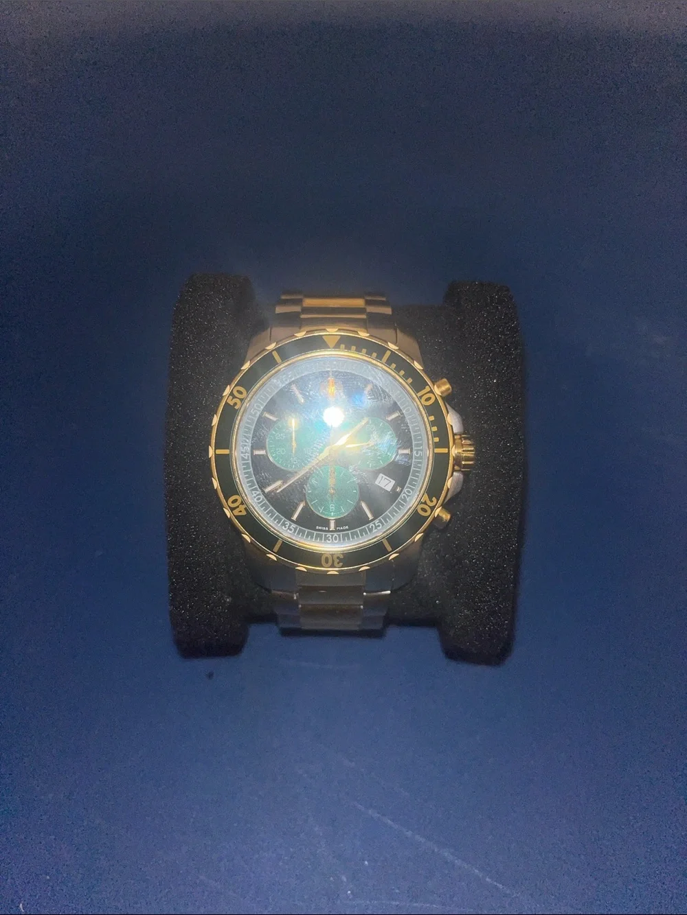 Movado Gold and Green Two-Tone Chronograph Watch series 800